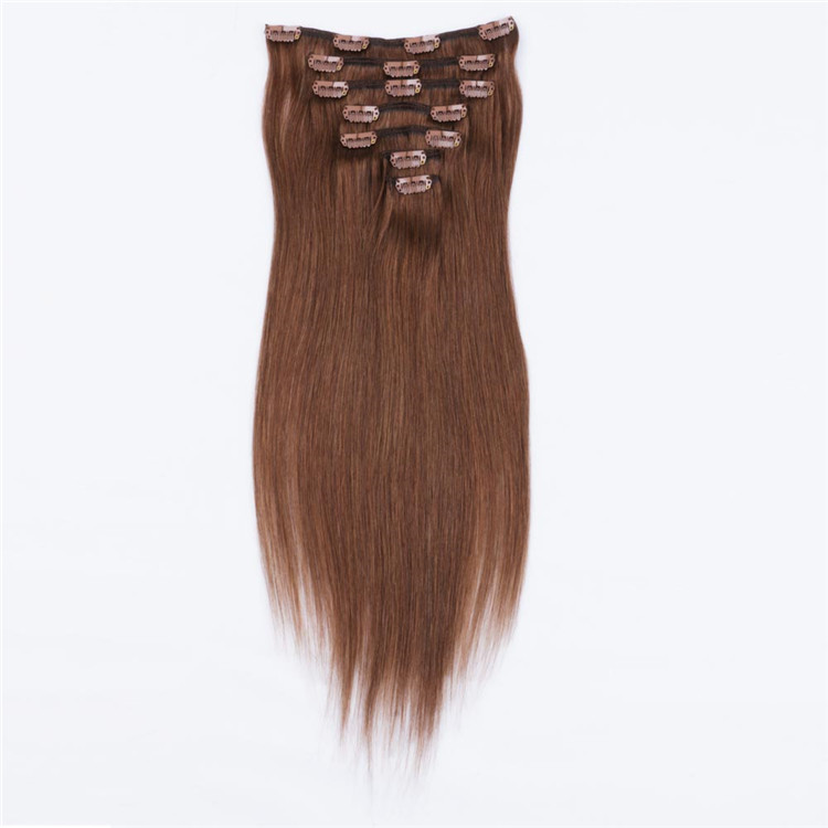 China wholesale full head thick end clips in hair human extension manufacturers QM111